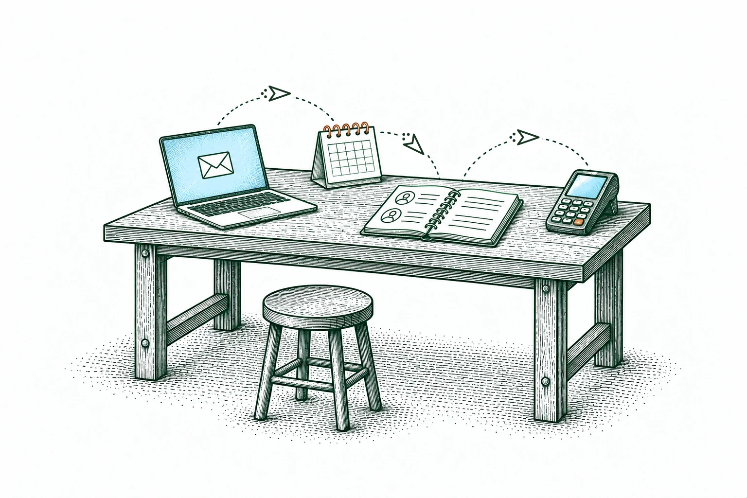 Email, calendar, customer records, and payments connect across one workbench
